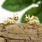 Ohrstecker Ohrring 4x8mm Wurm matt-glänzend farbig 9Kt GOLD