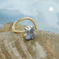 Nasenstecker 3x3mm Zirkonia aquafarben 18Kt GOLD
