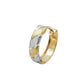 9Kt GOLD Creole Ohrring bicolor rhodiniert Klappscharnier 12x3mm