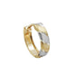 9Kt GOLD Creole Ohrring bicolor rhodiniert Klappscharnier 12x3mm