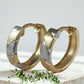 9Kt GOLD Creole Ohrring bicolor rhodiniert Klappscharnier 12x3mm