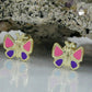 Ohrstecker Ohrring 7x8mm Schmetterling pink-lila 9Kt GOLD