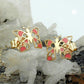Ohrstecker Ohrring 7x8mm Schmetterling orange 9Kt GOLD