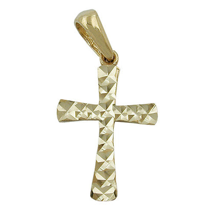 Kreuzanhänger diamantiert 15x11mm in 9 Karat Gelbgold