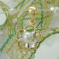 Anhänger 10mm Blume bicolor Zuchtperle Zirkonias 9Kt GOLD