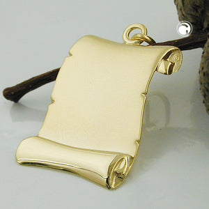 Gravuranhänger Schriftrolle 22x17mm in 9 Karat Gelbgold