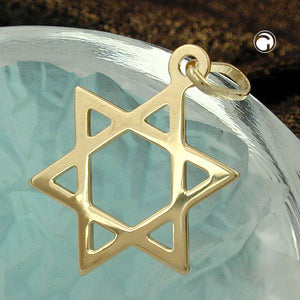 Davidstern-Anhänger glänzend 21x18mm in 9 Karat Gelbgold