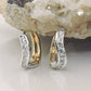Scharniercreole bicolor Zirkonia 12x3mm 9 Karat Gold