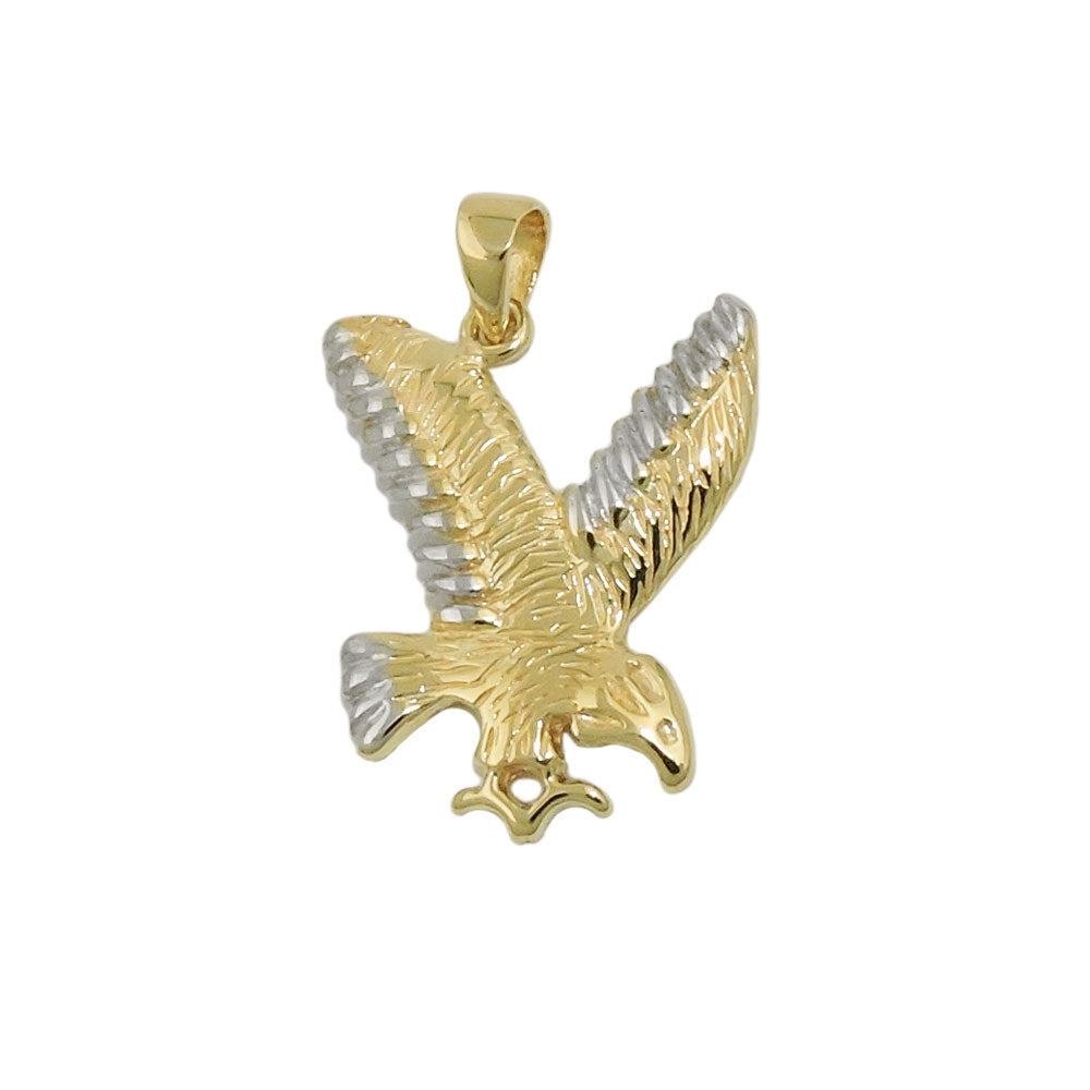 Adleranhänger bicolor rhodiniert 20x16mm 9 Karat Gelbgold