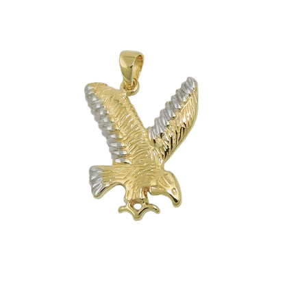 Adleranhänger bicolor rhodiniert 20x16mm 9 Karat Gelbgold
