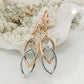 Ohrbrisur bicolor 2 Ovale 43x10mm 9 Karat Rotgold
