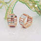 Klappcreole bicolor diamantiert 12x6mm 9 Karat Rotgold