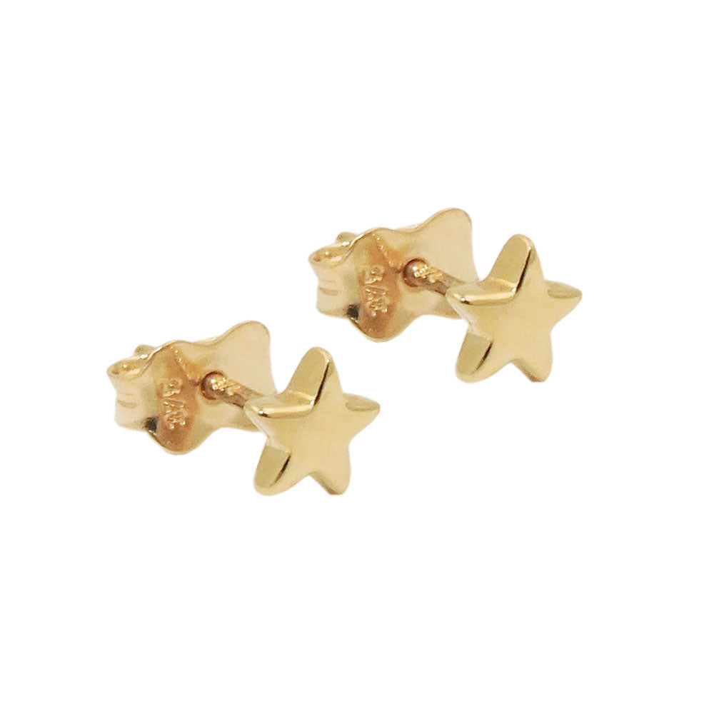 Stern-Ohrstecker glänzend 5mm 9 Karat Gelbgold
