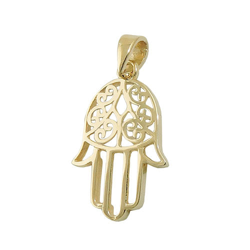 Hand der Fatima Anhänger filigran 16x12mm 9 Karat Gelbgold