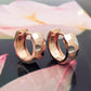 Scharniercreole bicolor rhodiniert 12x5mm 9 Karat Rotgold