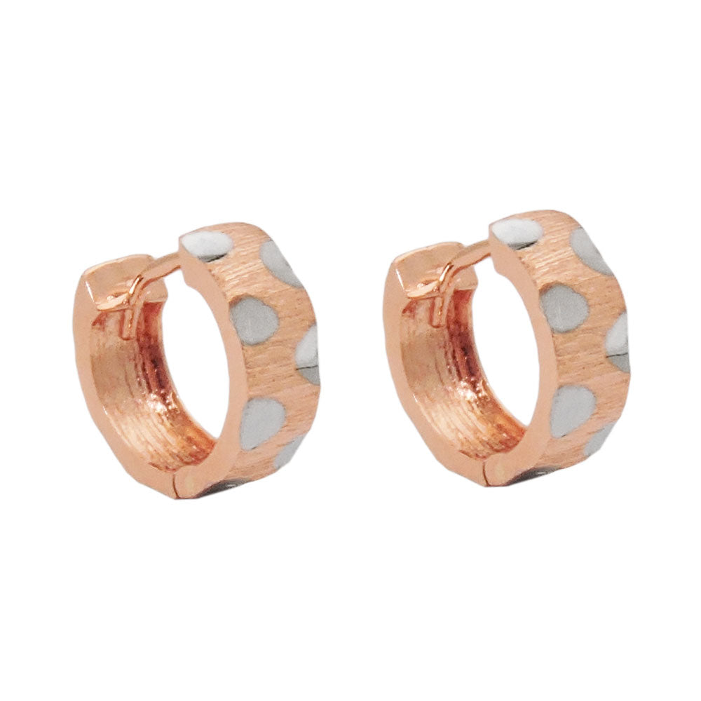 Scharniercreole bicolor rhodiniert 12x5mm 9 Karat Rotgold