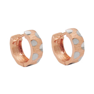 Scharniercreole bicolor rhodiniert 12x5mm 9 Karat Rotgold