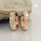 Scharniercreole bicolor rhodiniert 15x5mm 9 Karat Rotgold