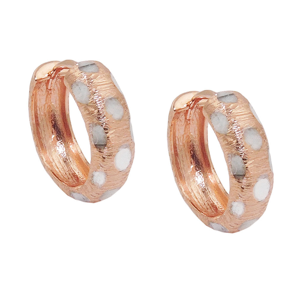 Scharniercreole bicolor rhodiniert 15x5mm 9 Karat Rotgold