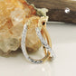 Ovale Creole bicolor rhodiniert diamantiert 17x12mm 9 Karat Gelbgold