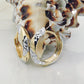 Scharniercreole kantig bicolor diamantiert 14x3mm 9 Karat Gelbgold