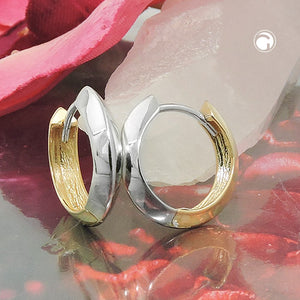 Scharniercreole bicolor durchlegiert 14x3mm 9 Karat Gold