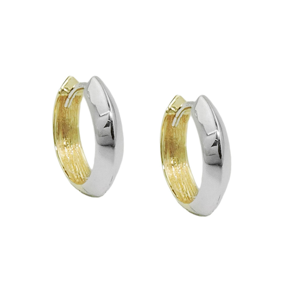 Scharniercreole bicolor durchlegiert 14x3mm 9 Karat Gold