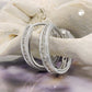 Zirkonia-Scharniercreole 14x3mm 9 Karat Weißgold
