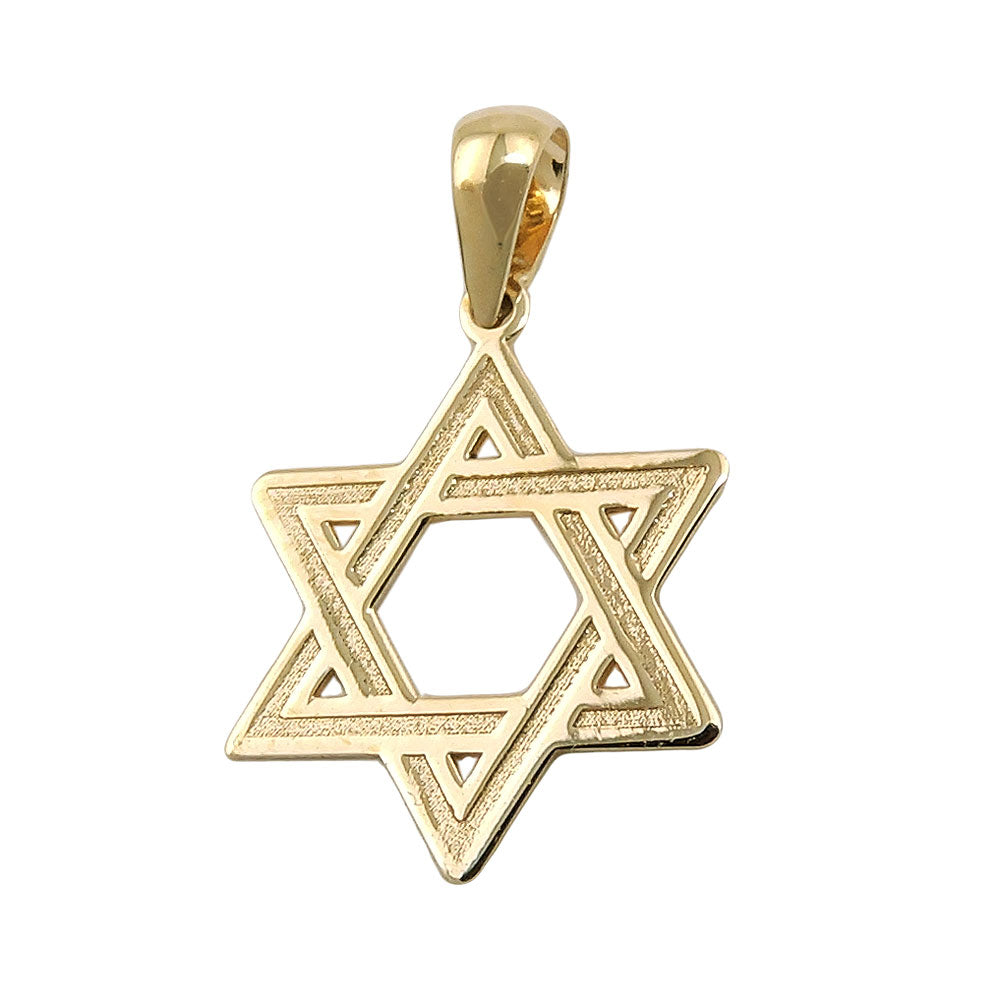 Davidstern-Anhänger glänzend 11mm 9 Karat Gelbgold