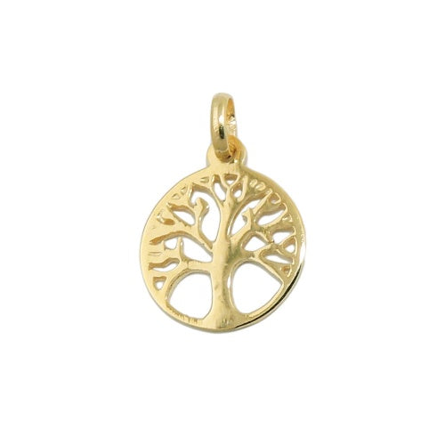 Lebensbaum-Anhänger glänzend 12mm 9 Karat Gelbgold