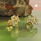 Lebensbaum-Ohrstecker Zirkonia 9x8mm 9 Karat Gelbgold
