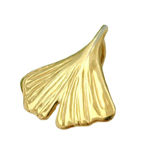 Ginkgoblatt-Anhänger glänzend 12mm 9 Karat Gelbgold