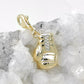 Boxhandschuh-Charm bicolor rhodiniert 14x10mm 9 Karat Gelbgold