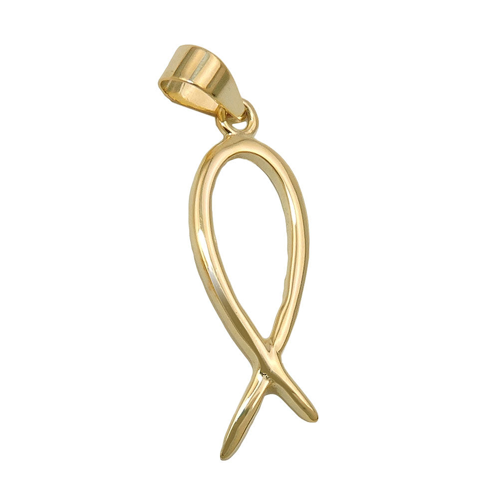 Ichthys-Anhänger Jesus-Fisch glänzend 20x7mm 9 Karat Gelbgold