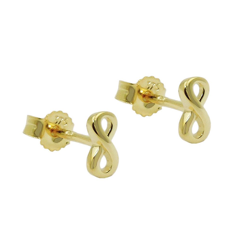 Unendlichkeit-Ohrstecker glänzend 6x3mm 18 Karat Gelbgold