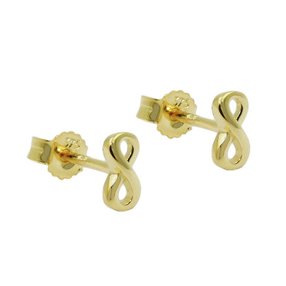 Unendlichkeit-Ohrstecker glänzend 6x3mm 18 Karat Gelbgold