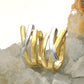 Scharniercreole bicolor rhodiniert 15x7mm 9 Karat Gelbgold