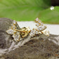 Fantasiebogen-Ohrstecker Zirkonia gestaffelt 7x6mm 9 Karat Gelbgold
