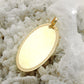 Gravuranhänger oval mit Rand beidseitig gravierbar 19x13mm 9 Karat Gelbgold