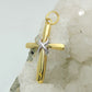 Kreuzanhänger bicolor Seilmotiv glänzend 20x14mm 9 Karat Gelbgold