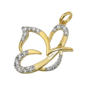 Schmetterling-Anhänger Micro-Pavé Zirkonia 17x19mm 9 Karat Gelbgold