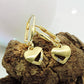 Herz-Ohrbrisur matt-glänzend Zirkonia 21x7mm 9 Karat Gelbgold
