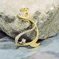 Delfin-Anhänger Micro-Pavé Zirkonia 25x20mm 9 Karat Gelbgold