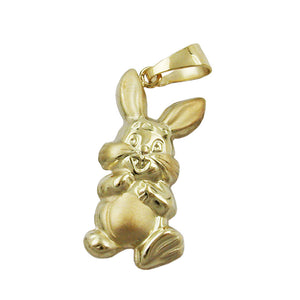 Hase-Anhänger matt-glänzend 20x11mm 14 Karat Gelbgold