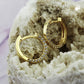 Scharniercreole Micro-Pavé 13 Zirkonias 13x2mm 9 Karat Gelbgold