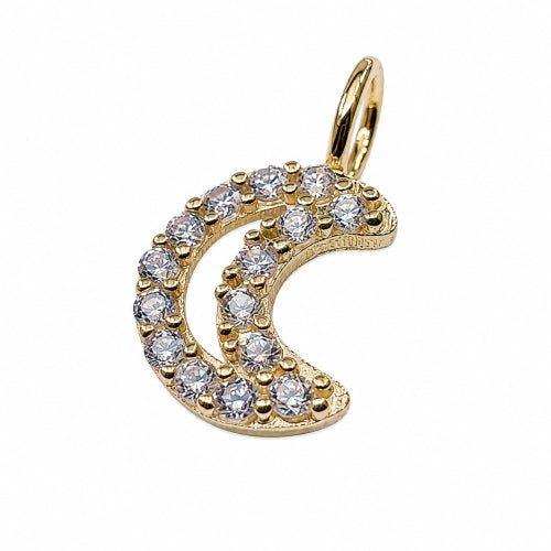 Anhänger kleine Mondsichel mit Zirkonia 9Kt GOLD