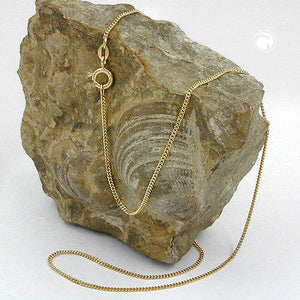 Flachpanzer-Kette diamantiert 1mm 9 Karat Gelbgold