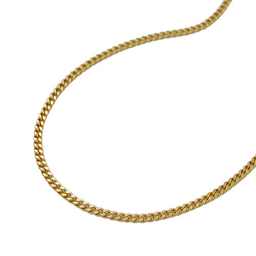 Flachpanzer-Kette diamantiert 1mm 9 Karat Gelbgold