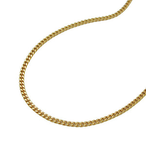 Flachpanzer-Kette diamantiert 1mm 9 Karat Gelbgold