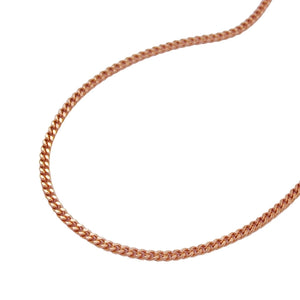 Flachpanzer-Kette diamantiert 1mm Rotgold 14 Karat